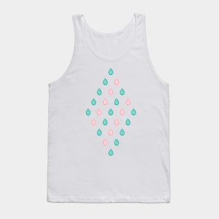 Turquoise blue and coral pink raindrops Tank Top